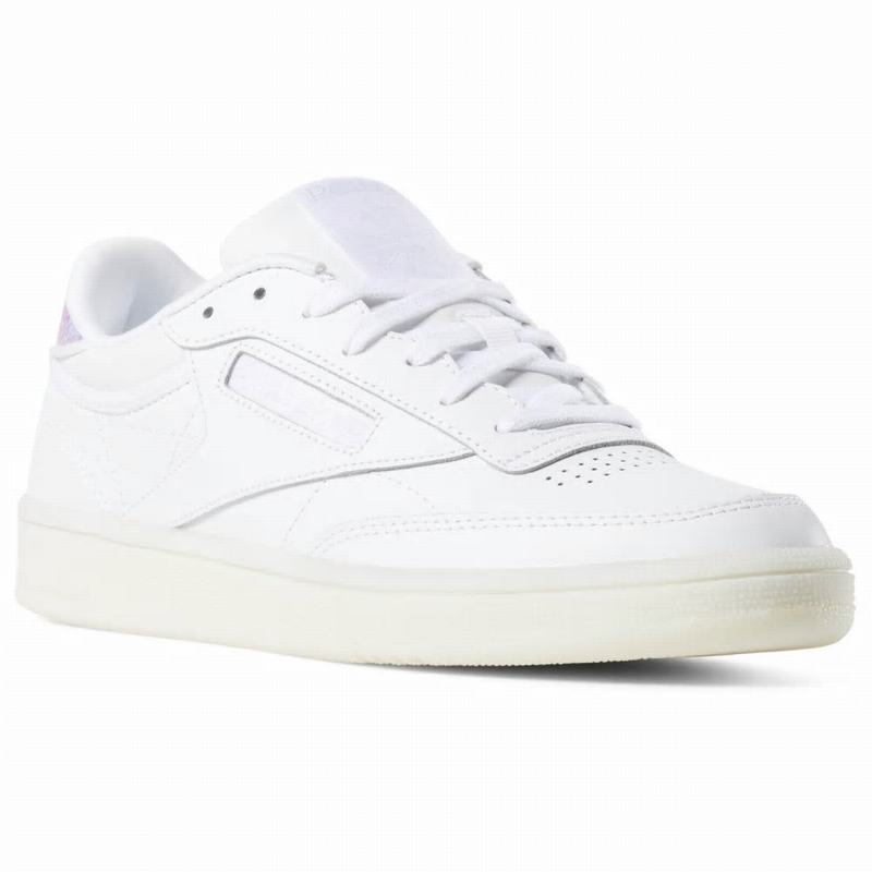 Tenisi Reebok Club C 85 Dama Albi/Gri Romania AE1086HY